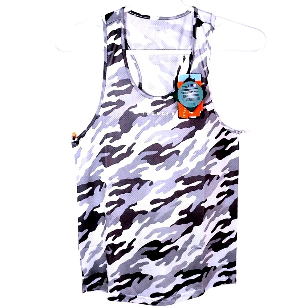 YoungLA 305 Camo White Mesh Racerback Tank Top Mens Small NWT Camouflage Shirt